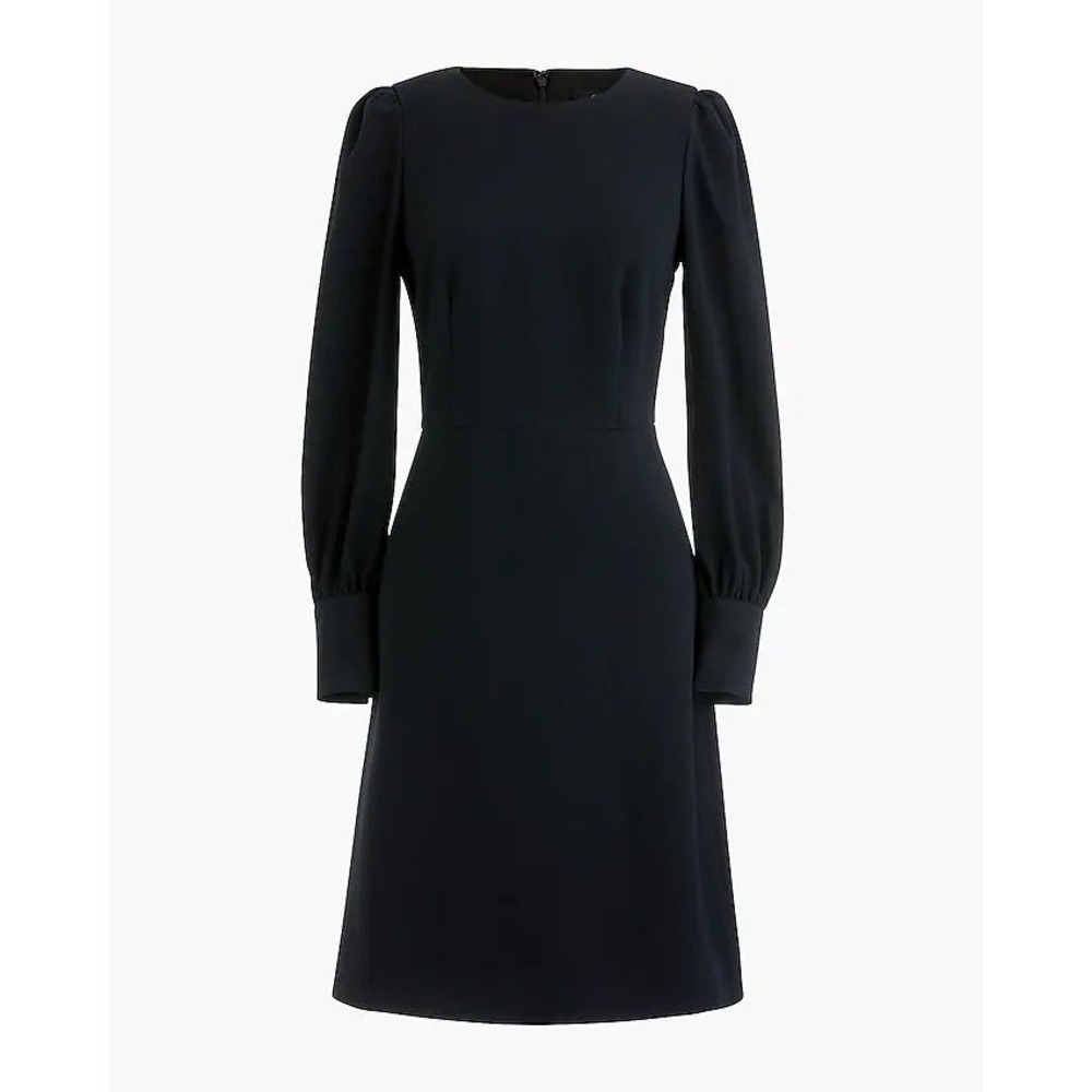 J.‎ Crew Black Puff Sleeve Button Cuff Mini Dress Size 2